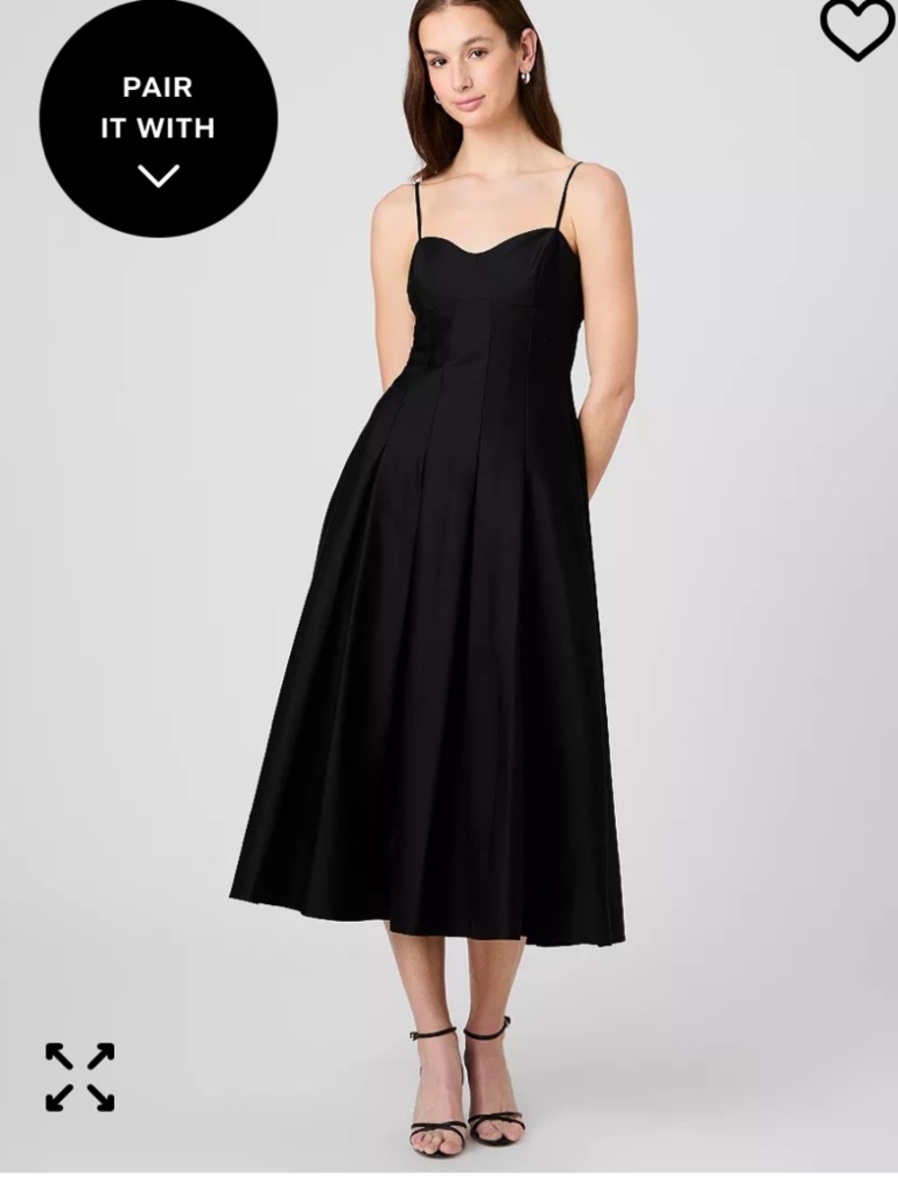 Women's Sateen Pleated Midi Dress